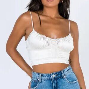 Princess Polly Estelle Crop Top Champagne